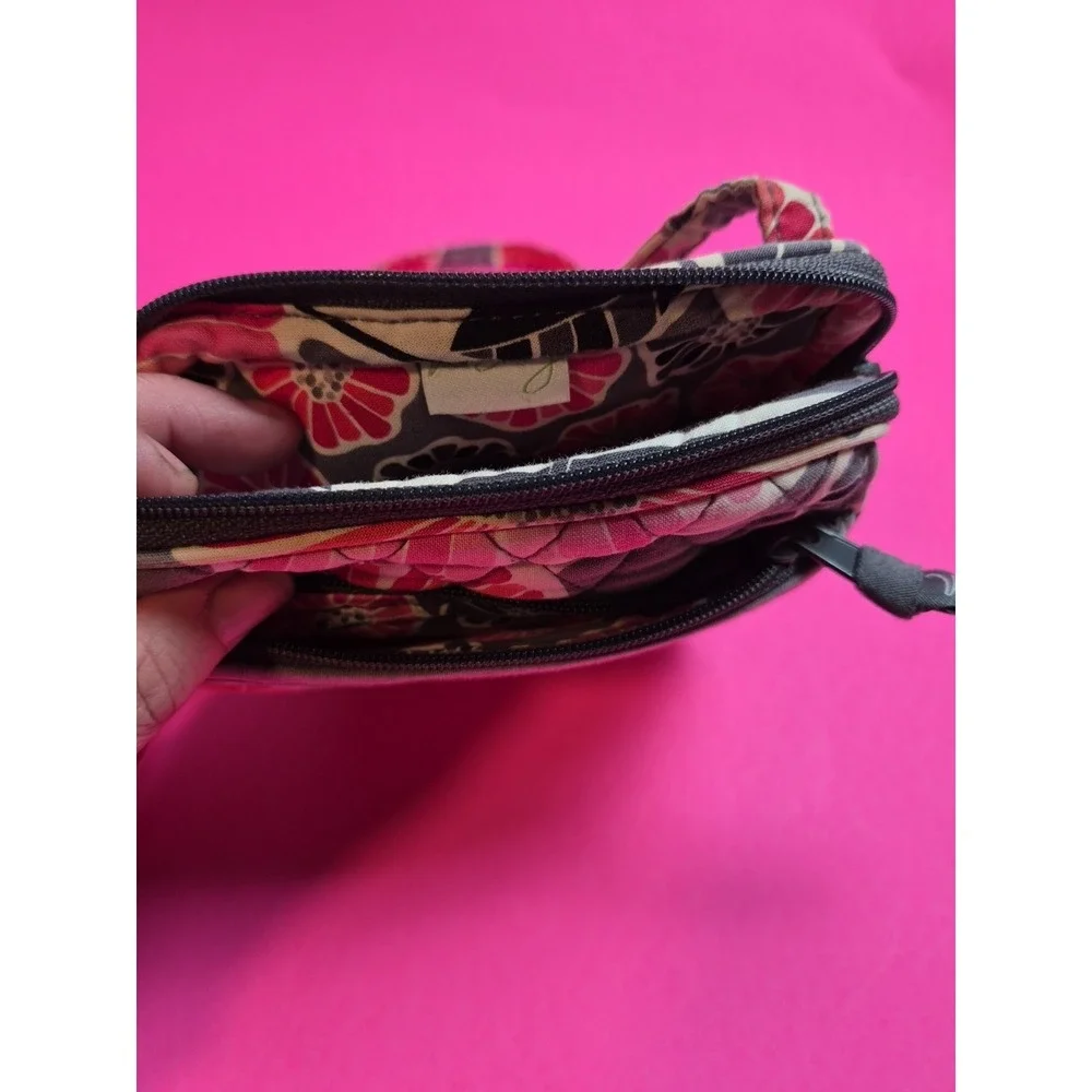 Vera Bradley Little Flap Hipster Crossbody‎ Bag Zinnia Floral Pink Grey Retired